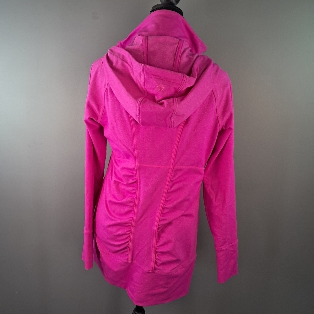 Athleta Rishi Yoga Pink Zip Up Sweatshirt Jacket Hoodie Hot Pink Size Small - Picture 2 of 11